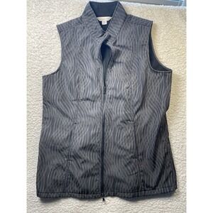 Coldwater Creek Black  Zip Up Vest Sleeveless Fleece Lined  Size PXL